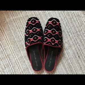 Stuart Weitzman Leather Mule Flat Women 7 M NEW